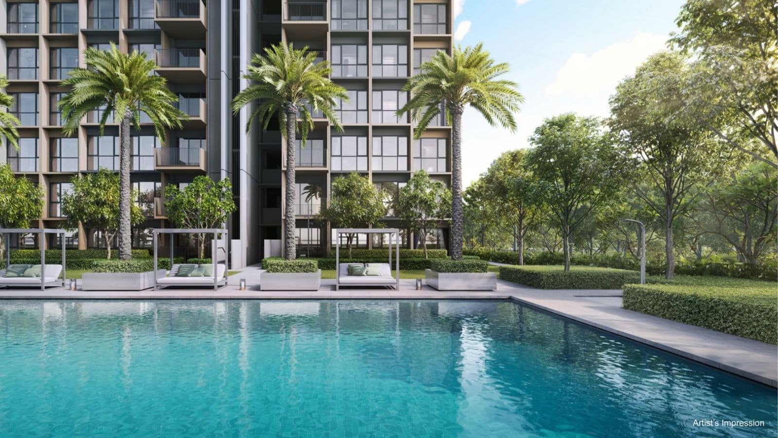 Coastal Cabana EC swimming pool artist impression
