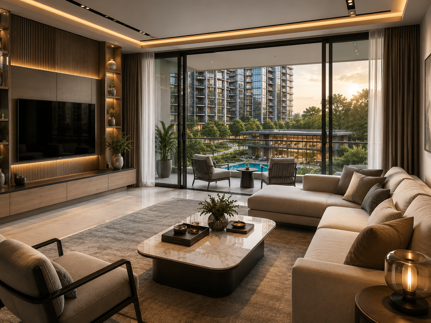 Woodlands Drive 17 EC (Plot A) living room artist impression